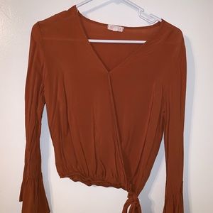 Agaci long sleeve wrap tie shirt